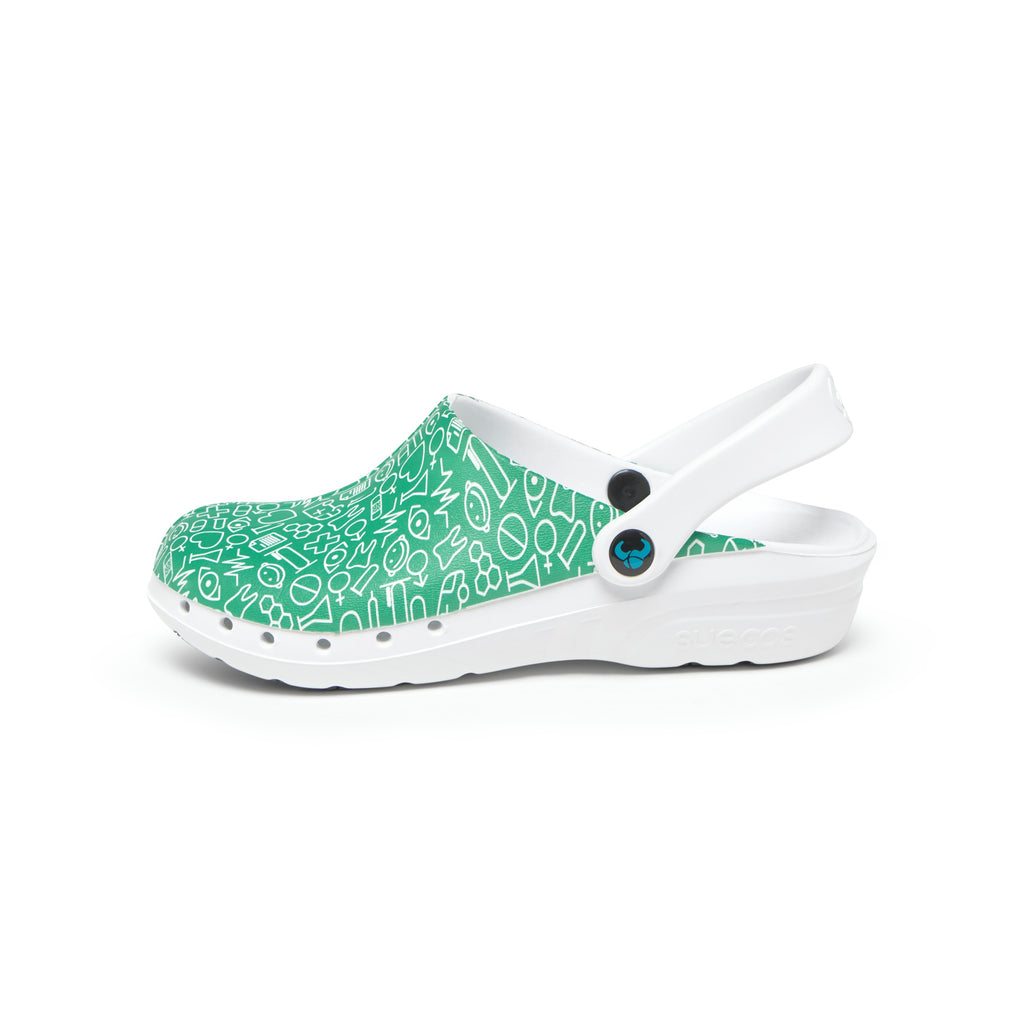 Oden+ Green Print Clogs 