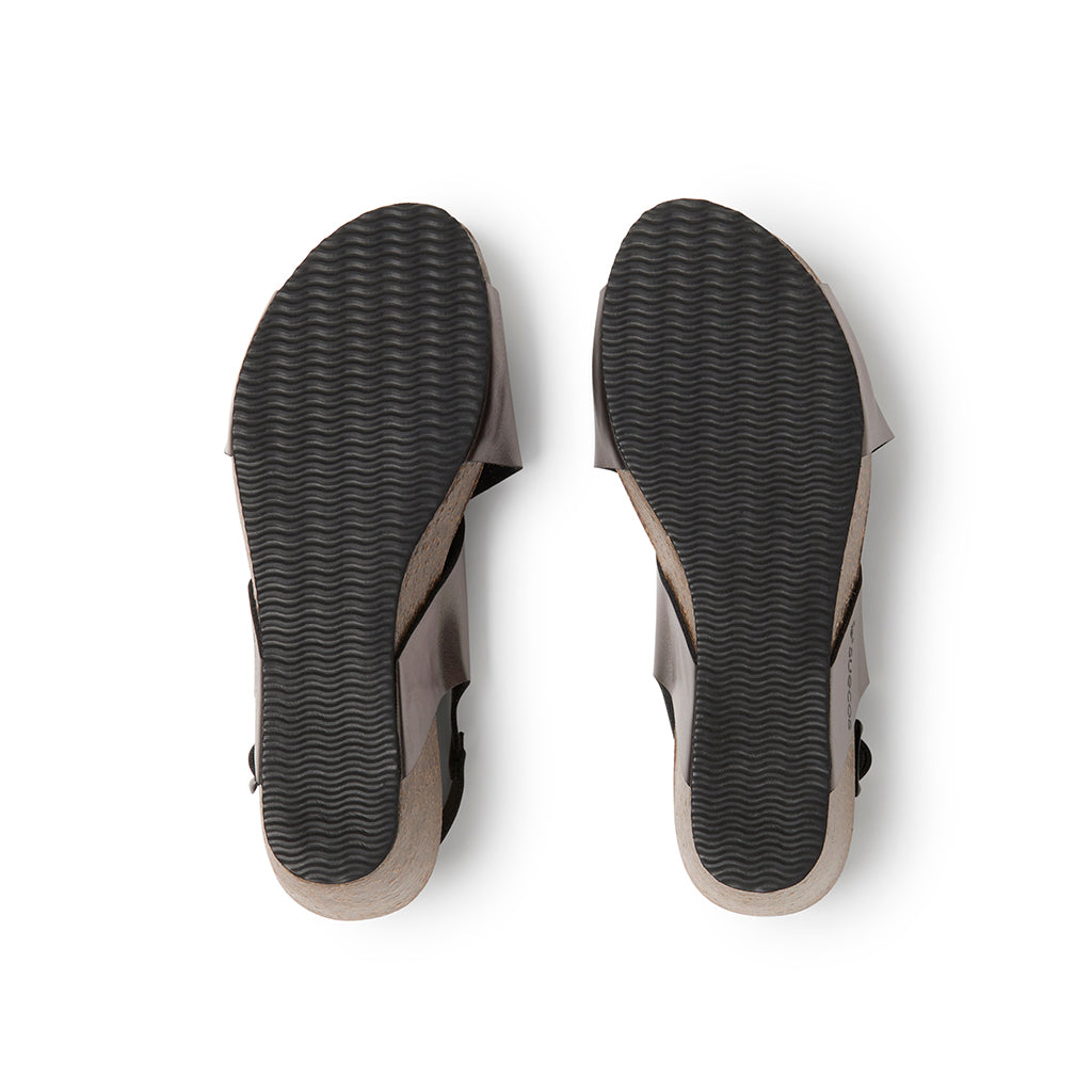 Ros Soft Metallic Grey Sandals 